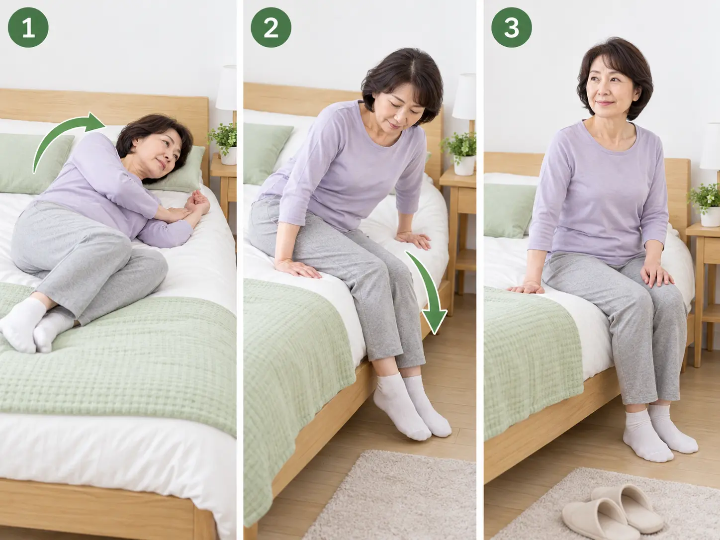 めまいがある時にベッドから安全に起き上がる方法